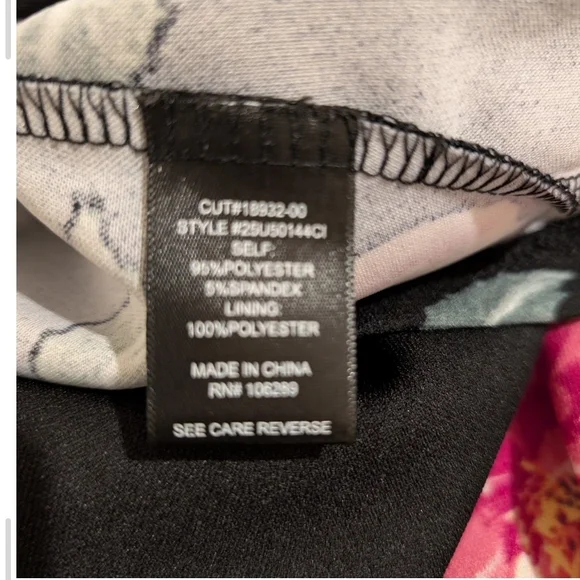 Trixxi Black Dress with Pink Floral and Lace Back - Picture 6 of 10